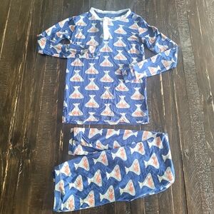 Kickee Kids Pajamas Goldfish Boys Size 8